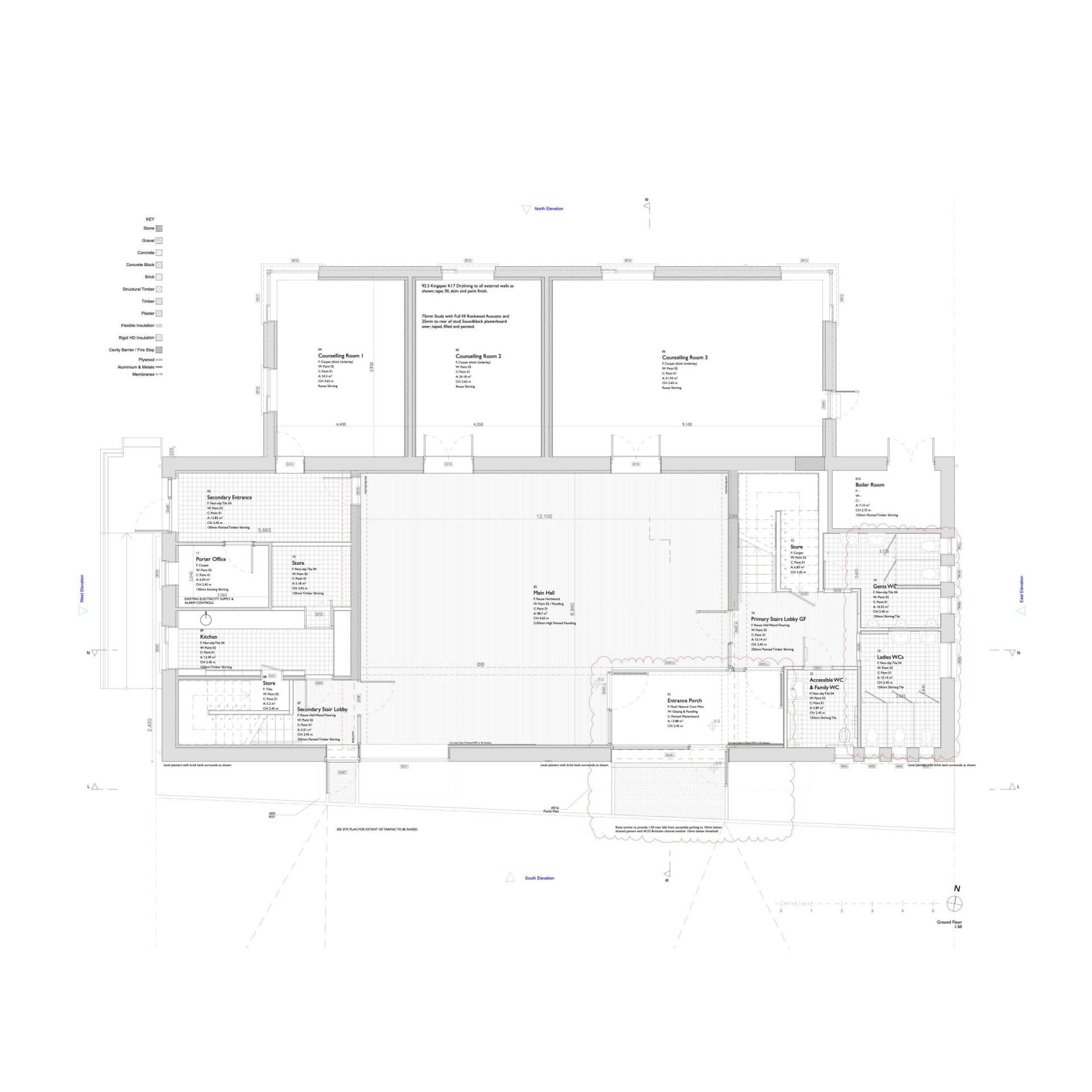 Steve Larkin Architects - Cahir 01 1411 p03 HALL GROUND FLOOR PLAN 